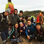 Kairat (right 2) joins hiking event with friends from CUHK